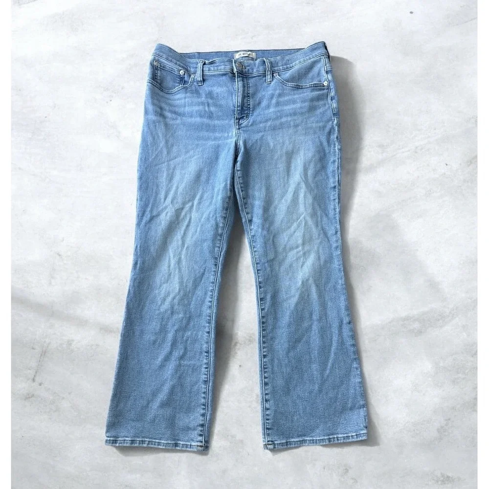 Madewell Mid-Rise Kick Out Jeans Womens 32 Blue Kick Flare‎ Stretch